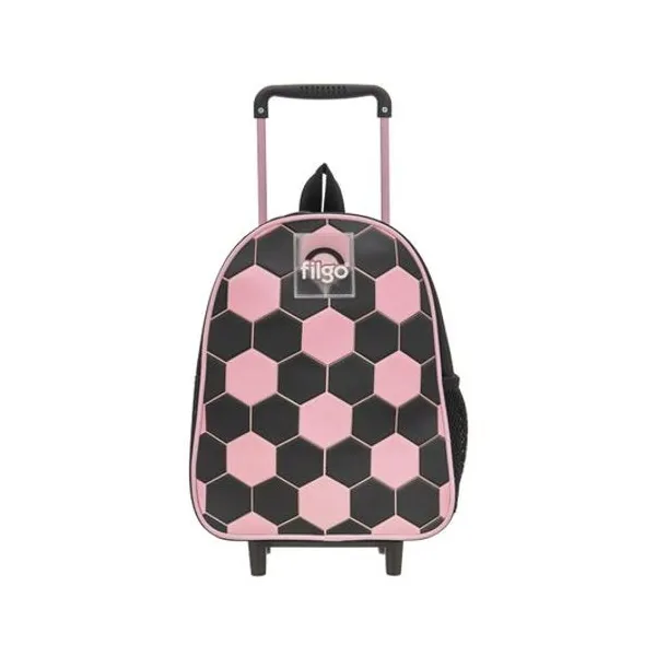Mochila 12" con carro starpak mini fútbol rosa/negro Filgo