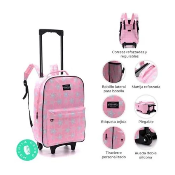 Mochila carro goodpak print estrellita 43 x30 x17, 17