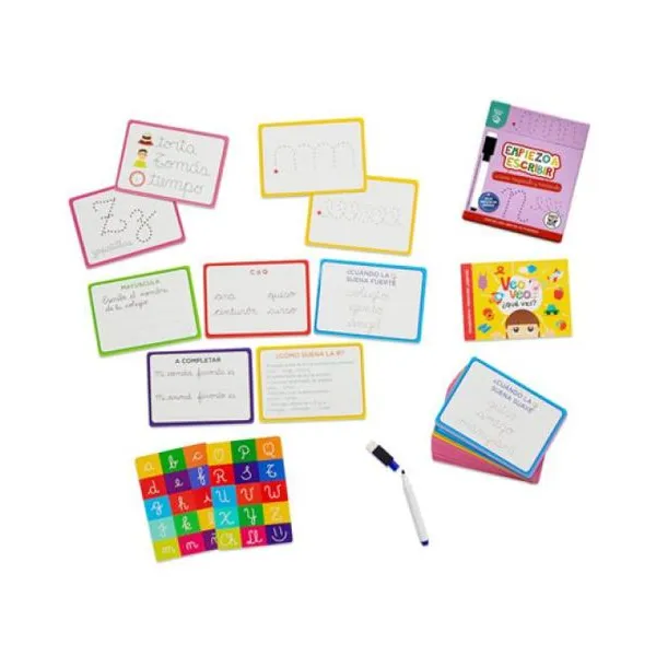 Empiezo a escribir cursiva - cartas con libro y marcador