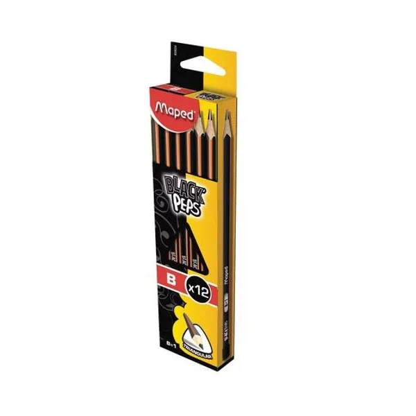Lápiz grafito black peps b caja x12 unidades Maped