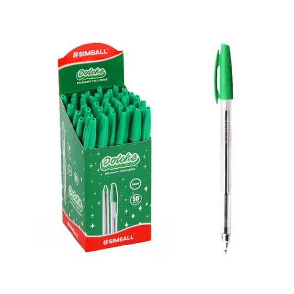 Bolígrafo dolche verde caja x50 unidades Simball