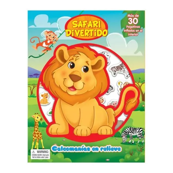 Calcomanías en relieve: safari divertido 21 28 cm