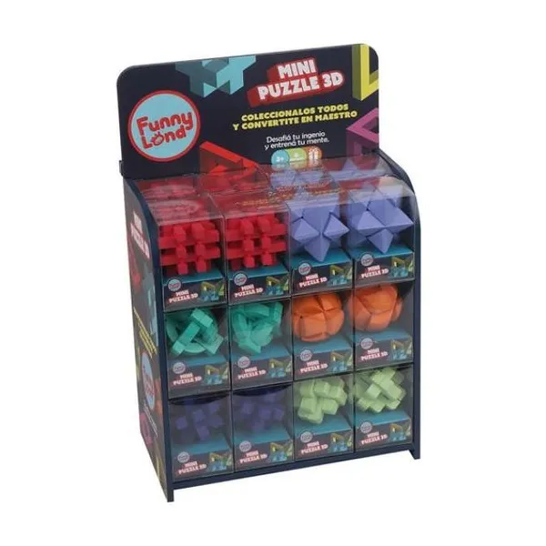 Juegos ingenio madera 4.5 cm 6 modelos en display