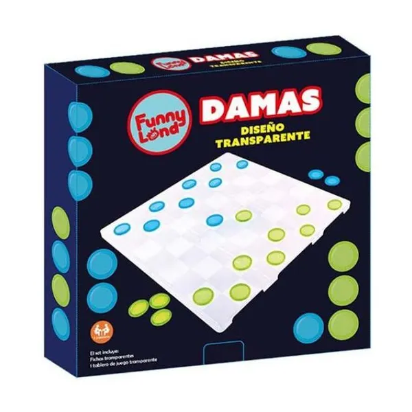 Juego de damas acrílico 25 cm