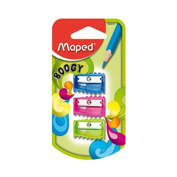 Sacapuntas Maped plástico boogy 1 filo bl.x 3 unid.