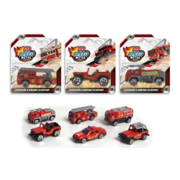 Vehículos de bombero metálico go speed 6 mod mixeados 14 x12 x4 cm