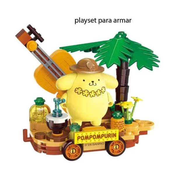 Hello kitty - carrito de verano 18 cm "pompompurin- música en la playa