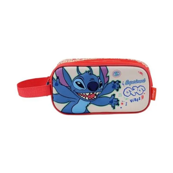 Cartuchera 2 cierres Disney Stitch 3d 22x12x8 cm lsyd