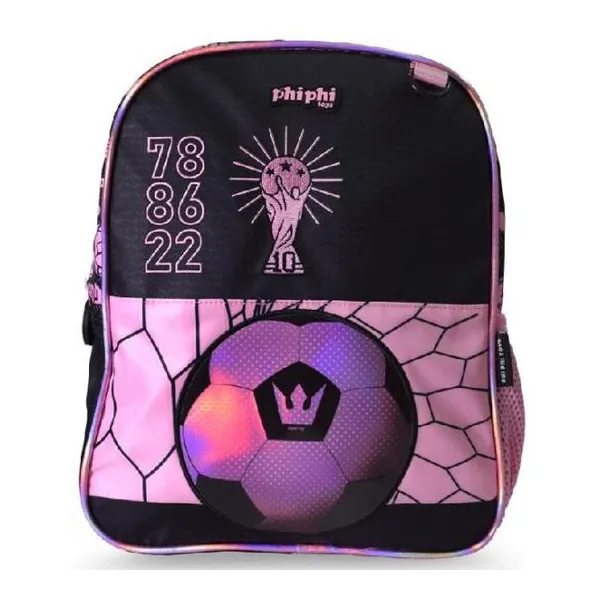 Mochila espalda fútbol rosa 12