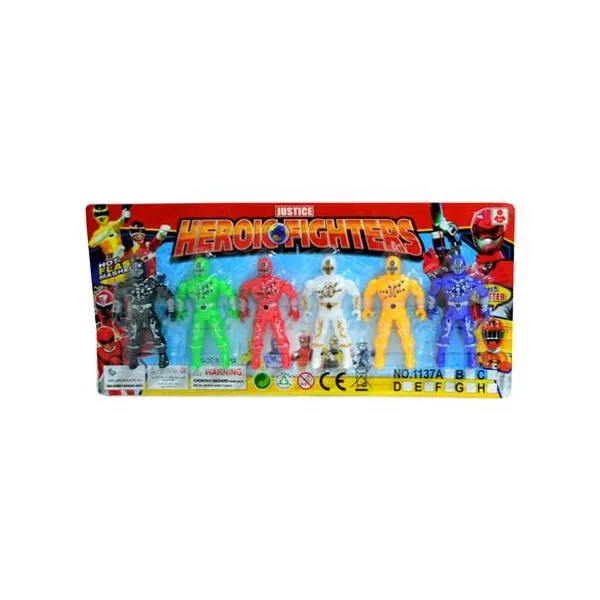 Muñeco super heroe 6.5 cm x6 en blister 25.5x12 cm