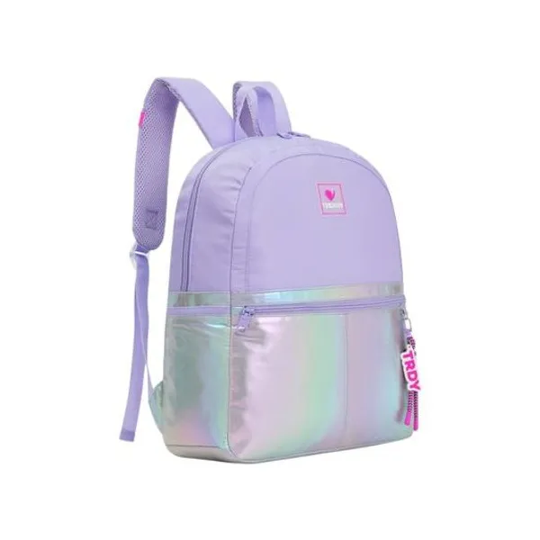 Mochila 17" espalda bolsillo tornasolado x unidad Trendy