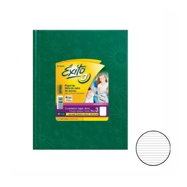 Cuaderno 19x24 rayado t/d universo verde 48h Éxito