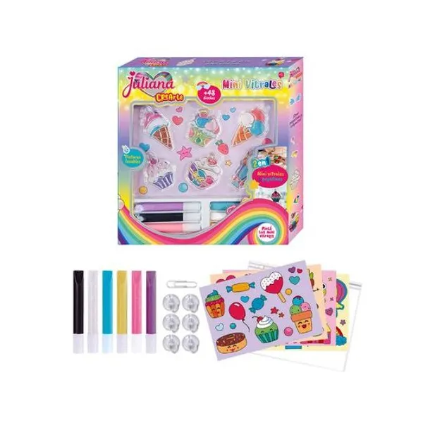 Set crearte mini vitrales Juliana en caja 27x28x4 cm - sisjul123