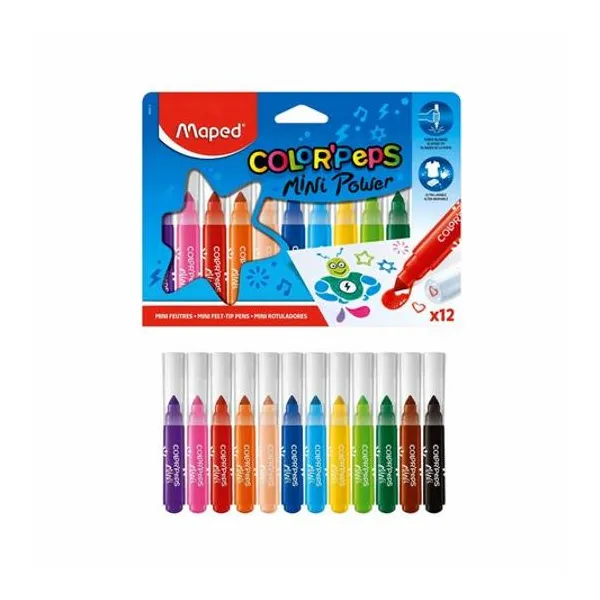 Marcador escolar jumbo mini power color peps caja x12 Maped