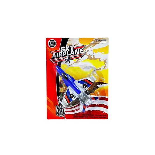 Avión a friccion en blister 14x18.5 cm