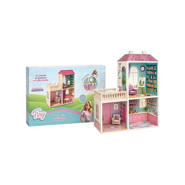Muñeca Tiny y su casa 51x23x70 cm en caja 63x48x9 cm