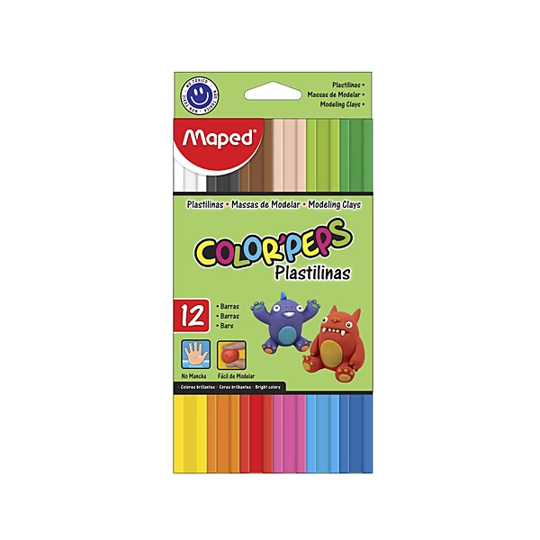 Plastilinas Maped cj.x 12 col.surt.20 g