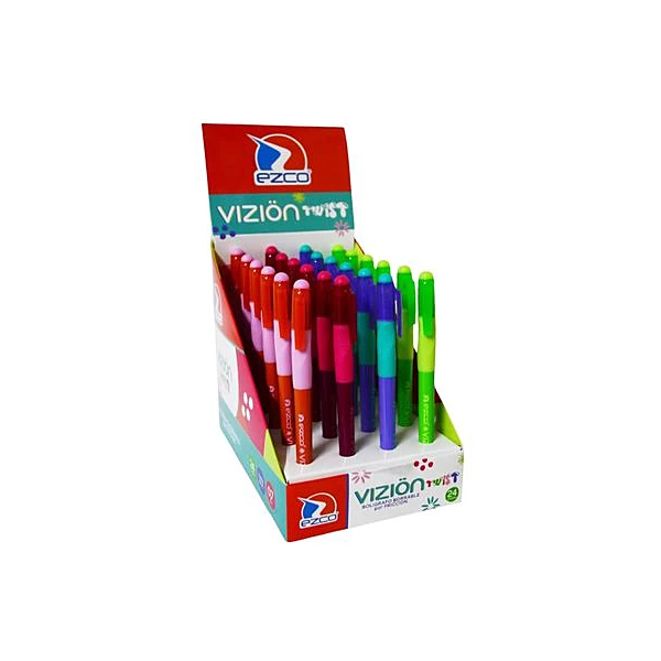 Bolígrafo borrable vizion twist azul 0.7 mm caja x24 Ezco