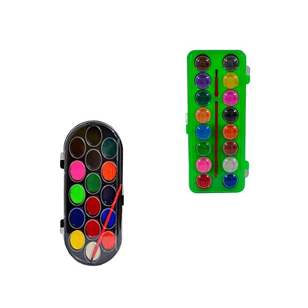 Acuarela 16 colores con pincel caja 8x21 cm Katana