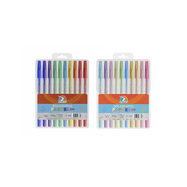 Bolígrafo pastel 1 mm en blister x10 Ezco