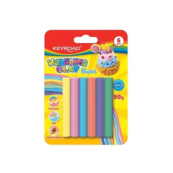 Plastilina Keyroad pastel bl.x 6 unid.