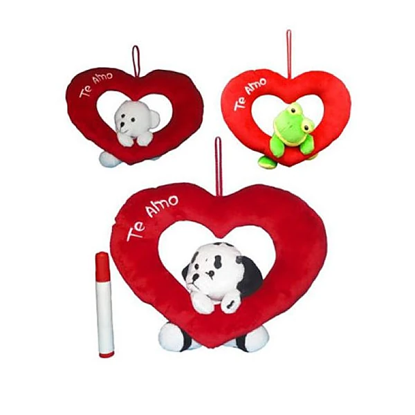 4 animales con corazón calado 30 cm