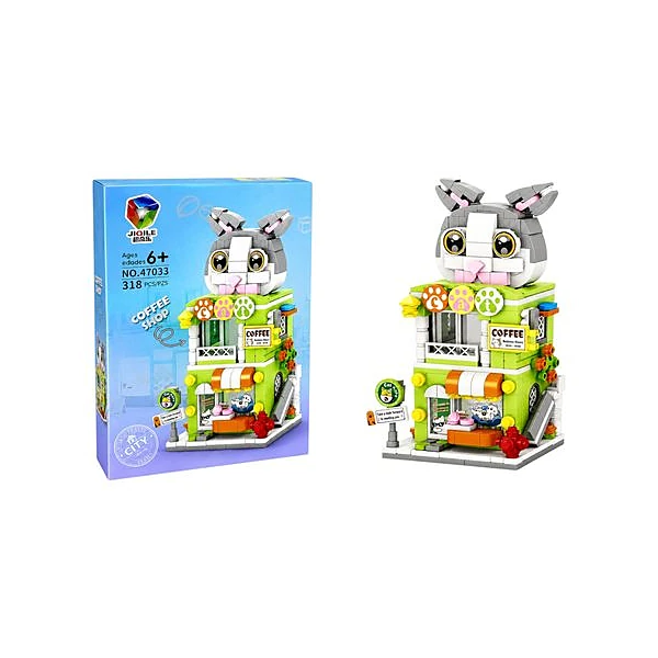 Bloques café gato 318 piezas en caja 20x28x5.5 cm