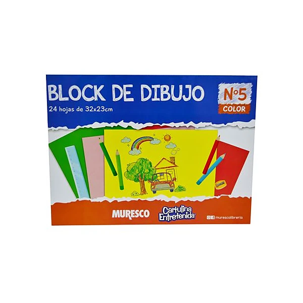 Block de dibujo oficio n.° 5 color 24h Muresco