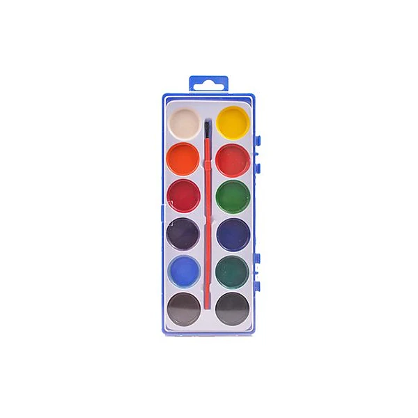 Acuarela 12 colores con pincel 8x21 cm Katana
