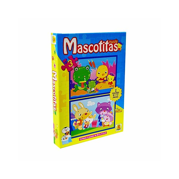 Puzzle mascotitas 8/12pzs 19,5x27x3,5 cm implas