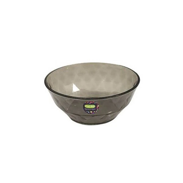 Bowl de acrílico facetado 14x5 cm fume facila