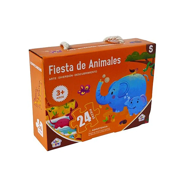 Puzzle fiesta de animales 24 piezas en caja 44x31 cm
