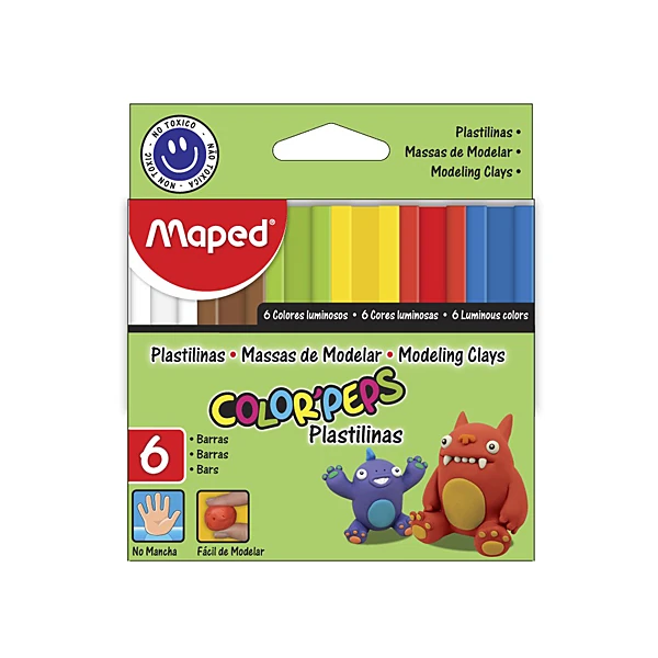 Plastilinas Maped cj.x 6 col.surt.20 g