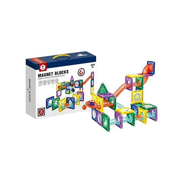Bloques magneticos tobogan 78 piezas en caja 29x23x7 cm