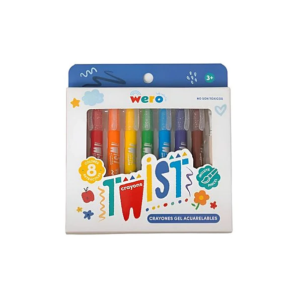 Crayón gel acuarelable twist caja x8 Wero