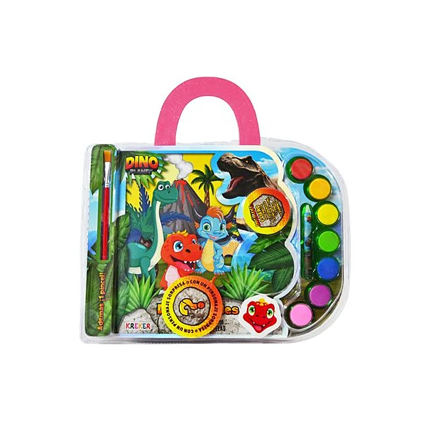 Libro para pintar con accesorios dino vocales 28x21 cm