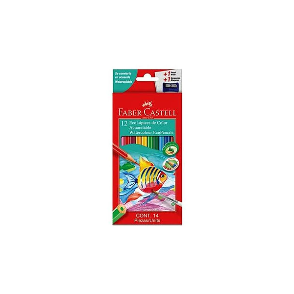 Lápiz de color largo acuarelable caja x12+sacapuntas f
