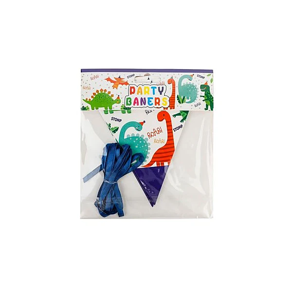 Banderin dinosaurio 16x14.5 cm 12 piezas en blister
