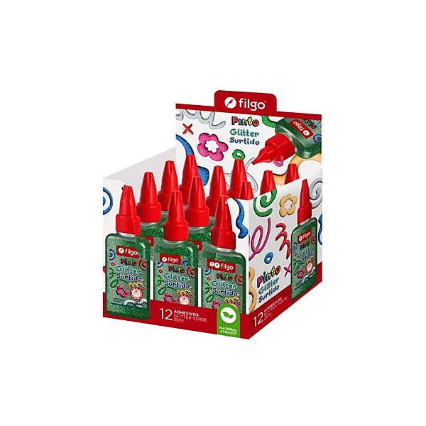 Adhesivo Pinto glitter 25cc caja x12 Filgo - adglitter25
