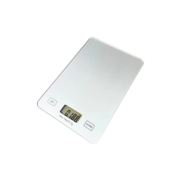 Balanza de cocina de vidrio 15x21.5 cm hasta 5kgs