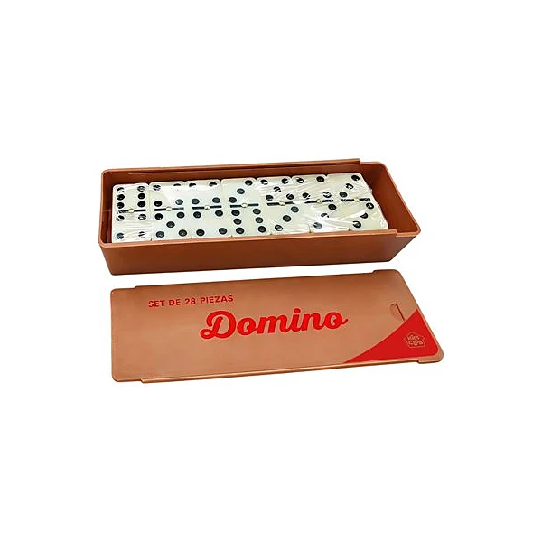 Domino plástico clásico 28pzs en caja 17.5x6x3.5 cm