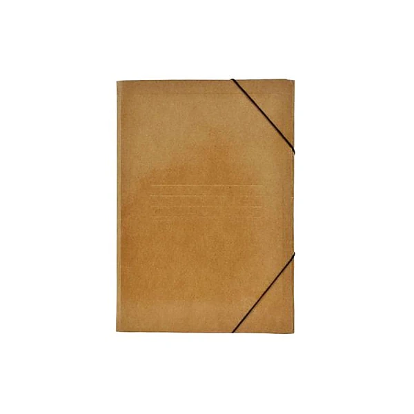 Carpeta a4 3 solapas con elastico kraft paperland