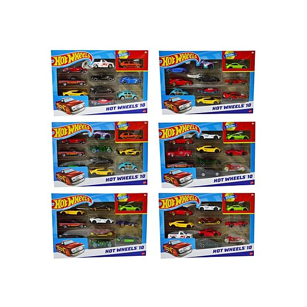 Auto Hot Wheels 6.5 cm caja x10 unidades 28x19x4 cm mattel