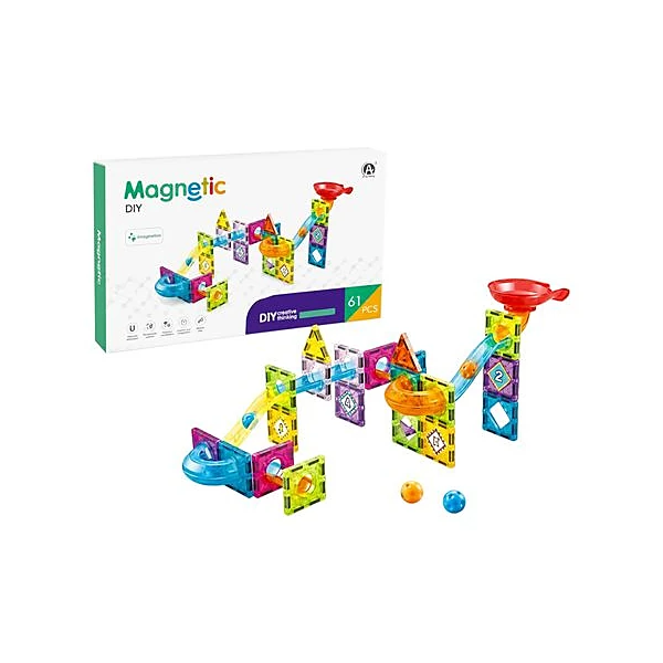 Bloques magneticos planos 61 piezas en caja 36x31x6 cm