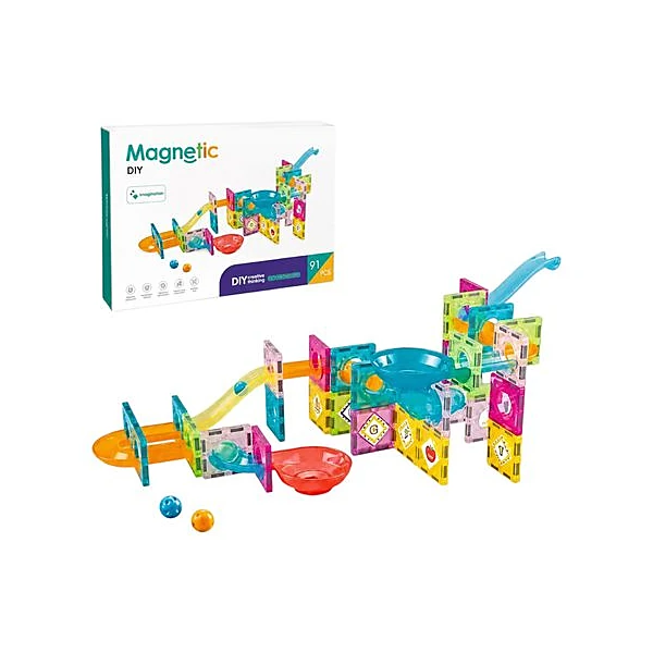 Bloques magneticos planos 91 piezas en caja 39x28x6 cm