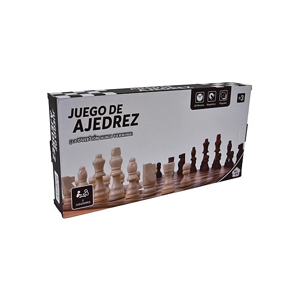 Juego de ajedrez magnetico caja de madera 39x20x5.5 cm