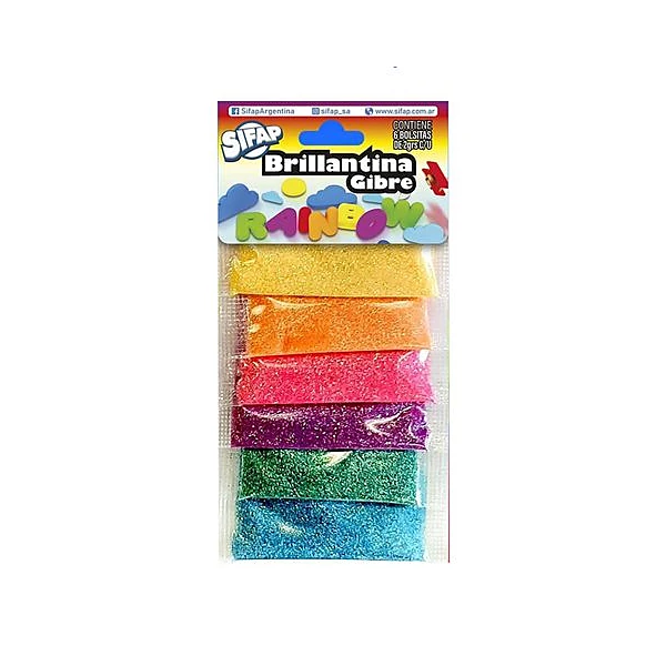 Brillantina formas rainbow 2 g en sobre x6 unidades Sifap