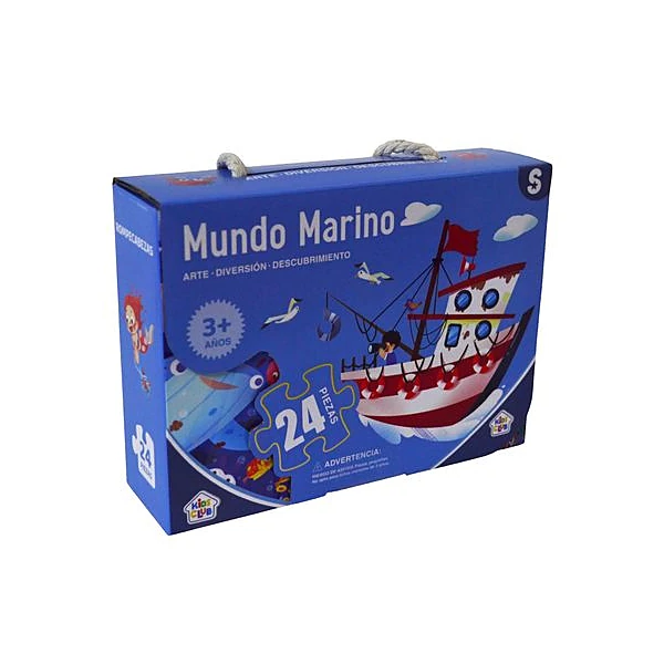 Puzzle mundo marino 24pzs 44x31 cm en caja 20x15x5.5 cm