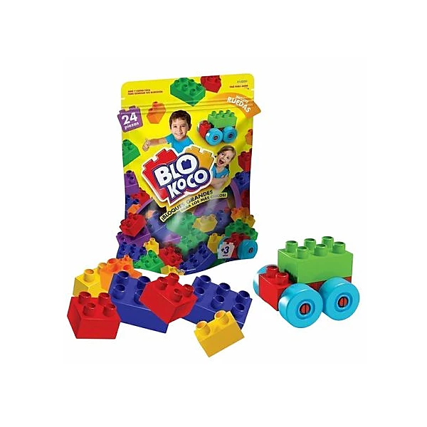 Bloques grandes blokoco 24 piezas en bolsa 18x26 cm