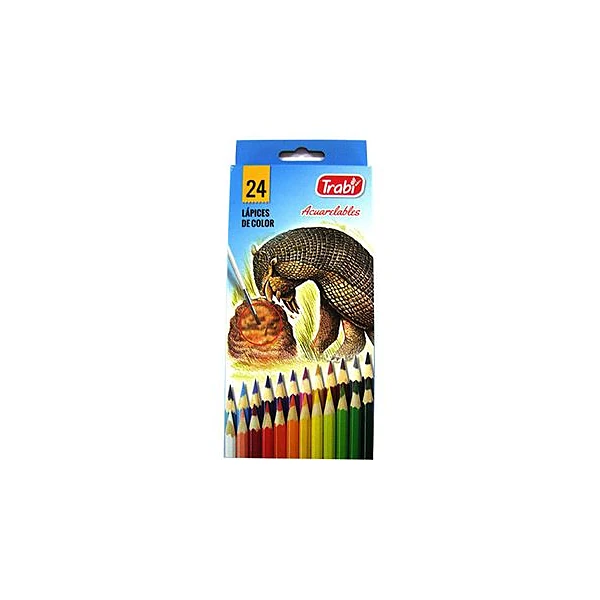 Lápiz de color largo acuarelable caja x24 trabi